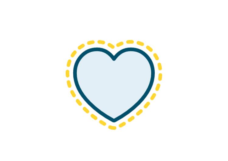 A heart icon symbolizing VYNDAMAX (tafamidis) stabilizing ttr, slowing the breakdown and buildup of dangerous deposits and slowing the progression of ATTR-CM. See safety info.