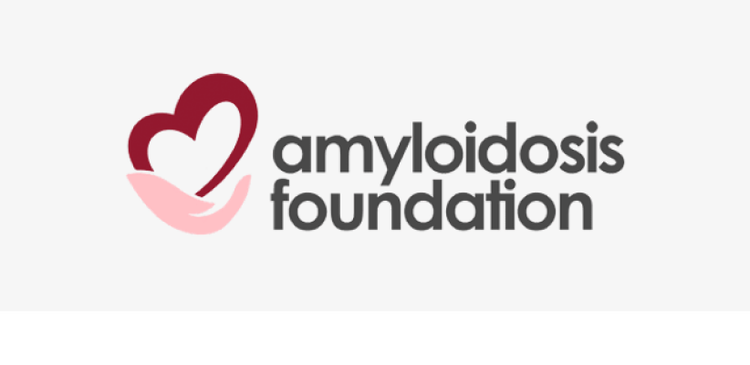 Logo from amyloidosis foundation where patients can get support from other ATTR-CM patients and caregivers