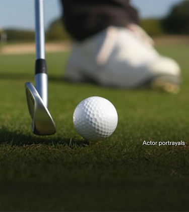 Close up of a golf club and ball representing Jack Nicklaus' game plan and preparation in golf