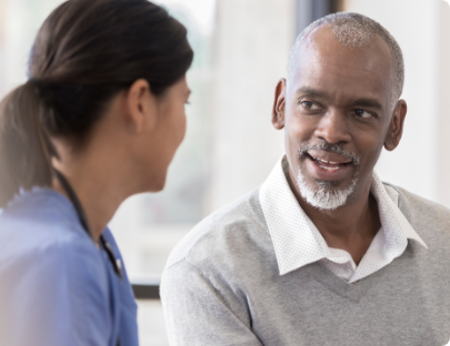 Patient speaking to doctor