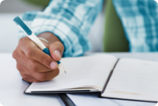 Patient taking notes