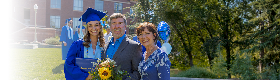 Actor portrayal of family at daughter's graduation