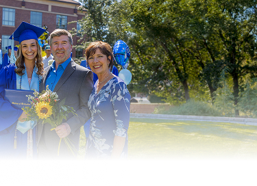 Actor portrayal of family at daughter's graduation